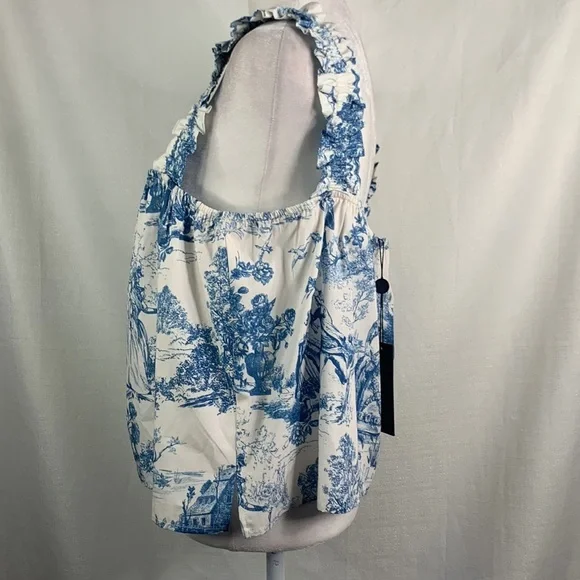 Gianni Bini Woven Sadie Sleeveless Square Neck Blouse- NWT - Picture 7 of 13